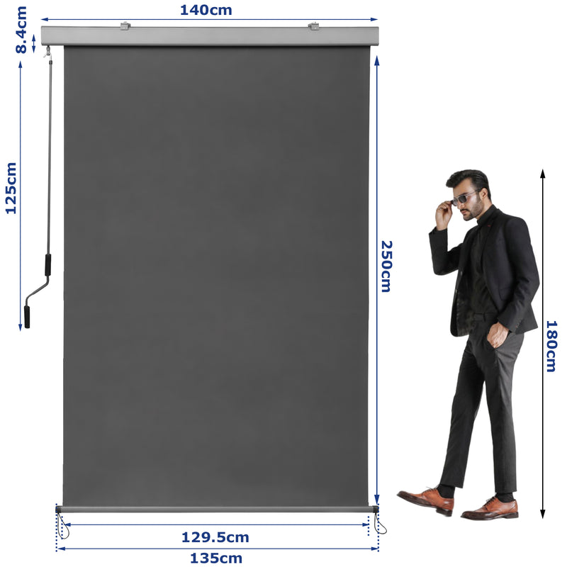 Sonnewelt Senkrechtmarkise AußenRollo 140x250 cm