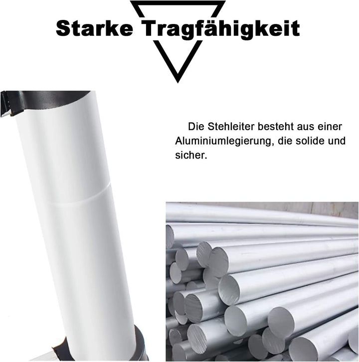 Sonnewelt 3.8m Teleskop Klappleiter Aluminium Bis 150 kg Belastbarkeit