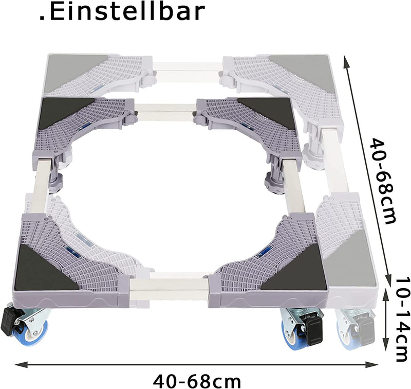 Sonnewelt Waschmaschine Sockel Untergestell mit 8 Füße & 4 Räder