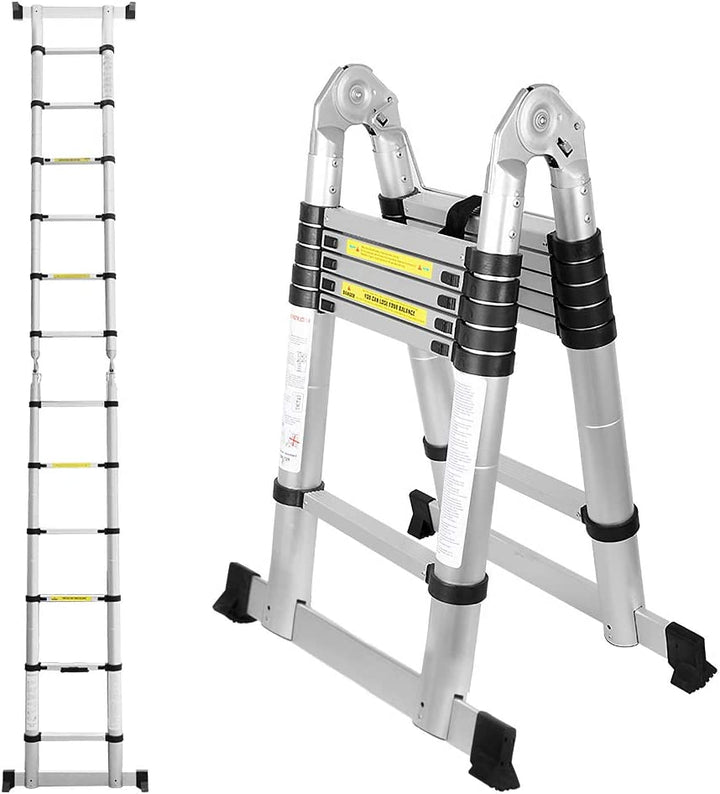 Sonnewelt 3.8m Teleskop Klappleiter Aluminium Bis 150 kg Belastbarkeit