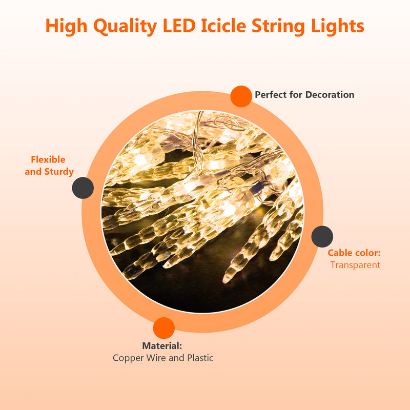 Sonnewelt LED Eiszapfen Lichterkette 40 LEDs