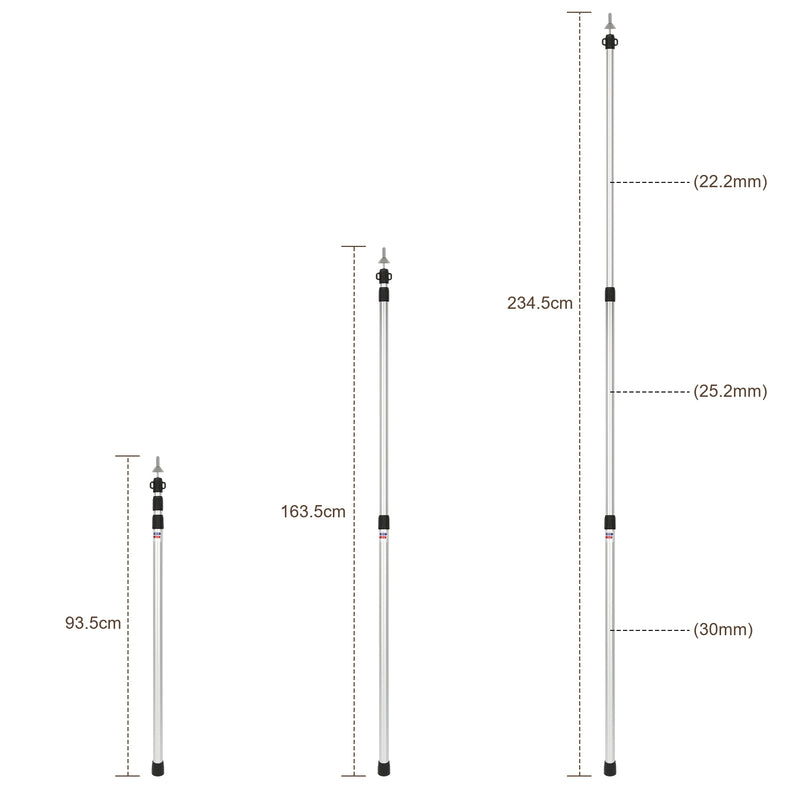 Sonnewelt Teleskopstange für Zelte Verstellbare Aluminium