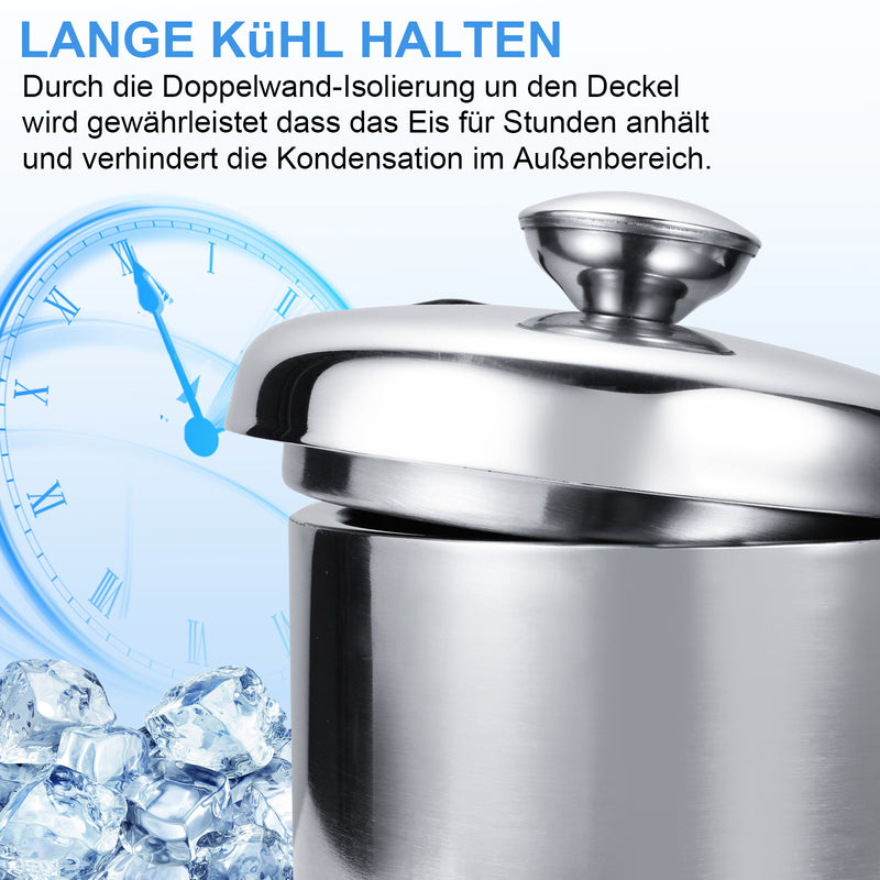 Sonnewelt Eiskühler Eiseimer Edelstahl mit Deckel