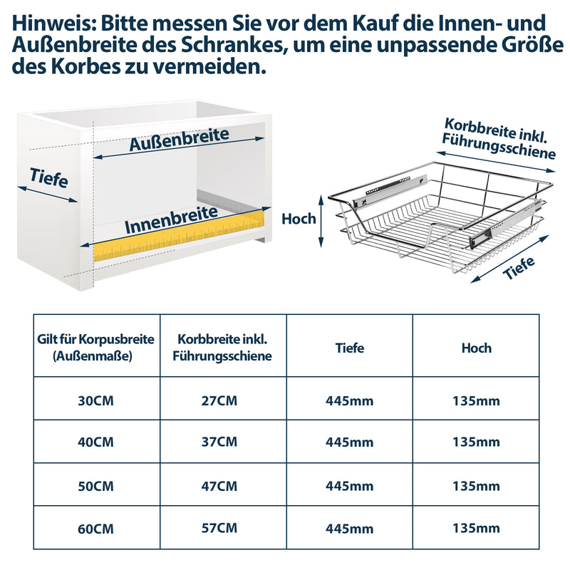 Sonnewelt Küchenschublade Teleskopschublade Metall 2 Stück