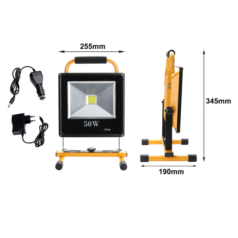 Sonnewelt Led Baustrahler Akku Strahler IP66 Kaltweiß