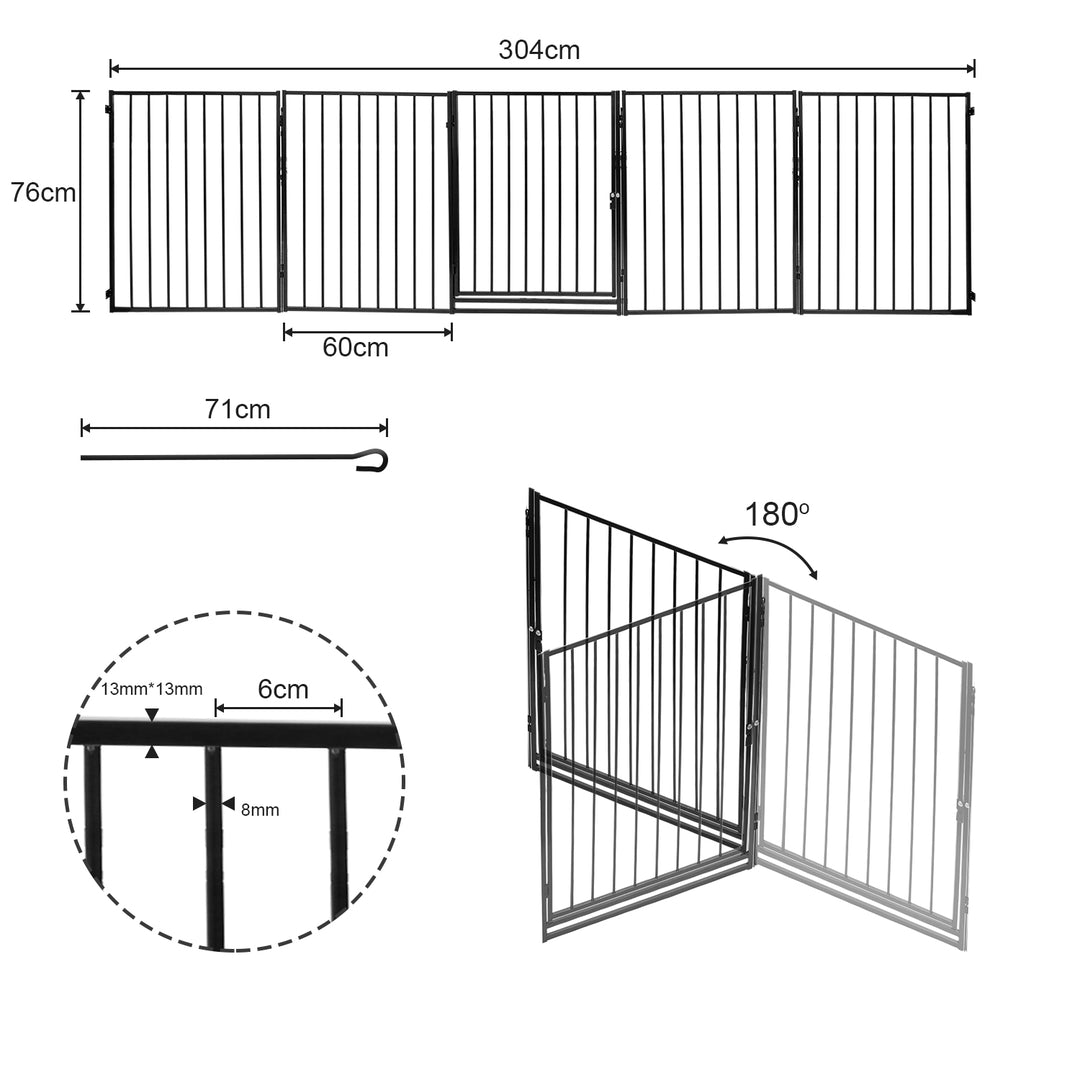 Sonnewelt Kaminschutzgitter mit Tür 304 cm Metall Ofenschutzgitter