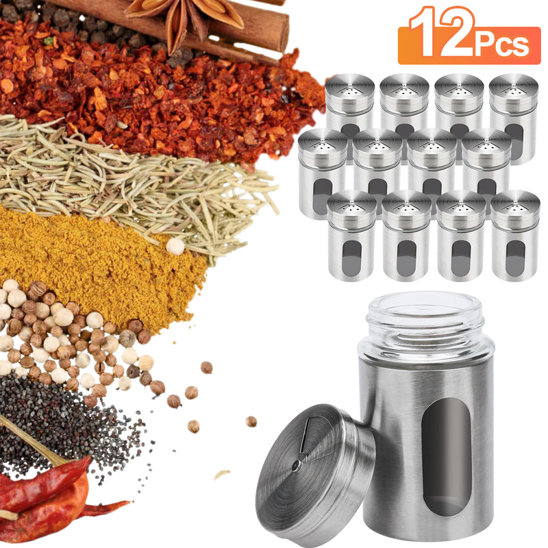 Sonnewelt spice jars set of 12 stainless steel