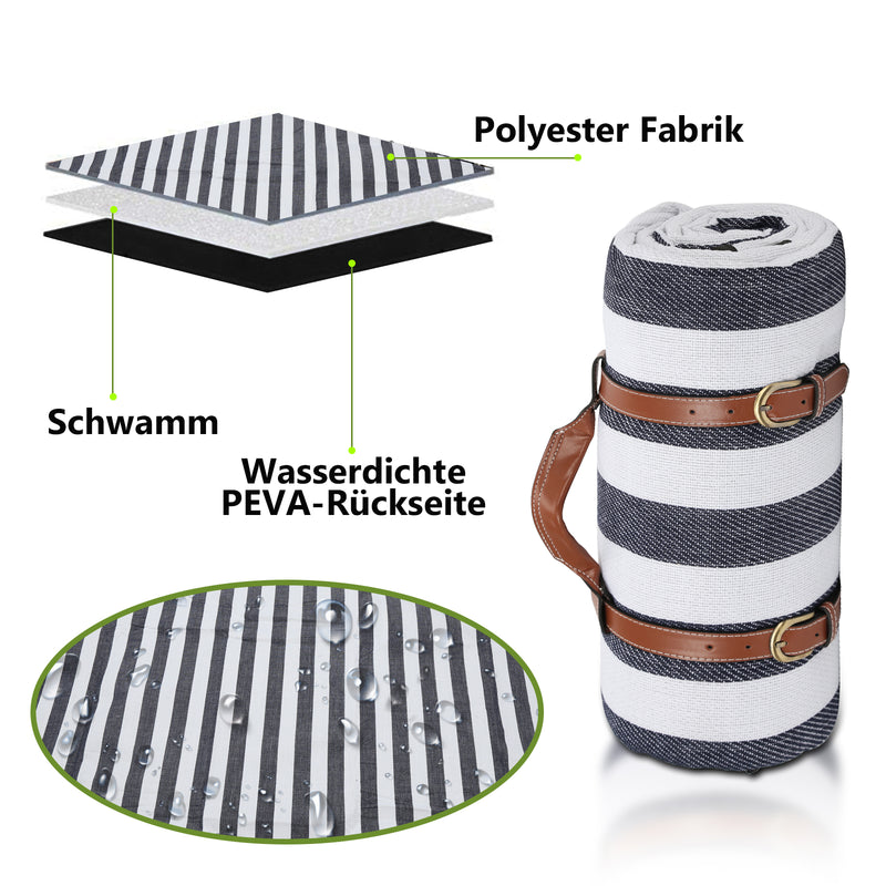 Sonnenwelt Picknickdecke wasserdicht tragbar (200×200cm)