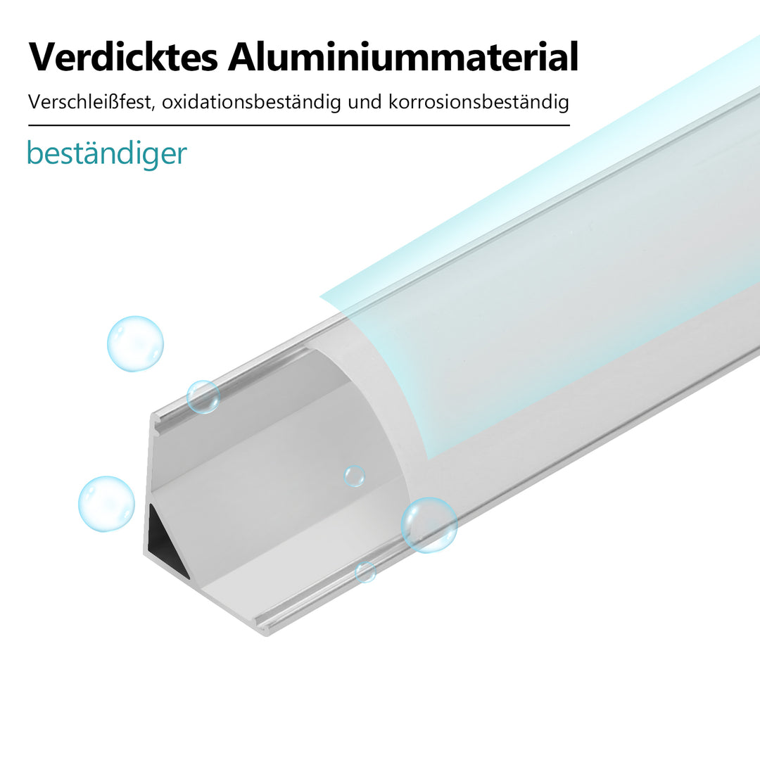 Sonnewelt 10x 1m LED Profil Aluminium V-Form für LED Stripes