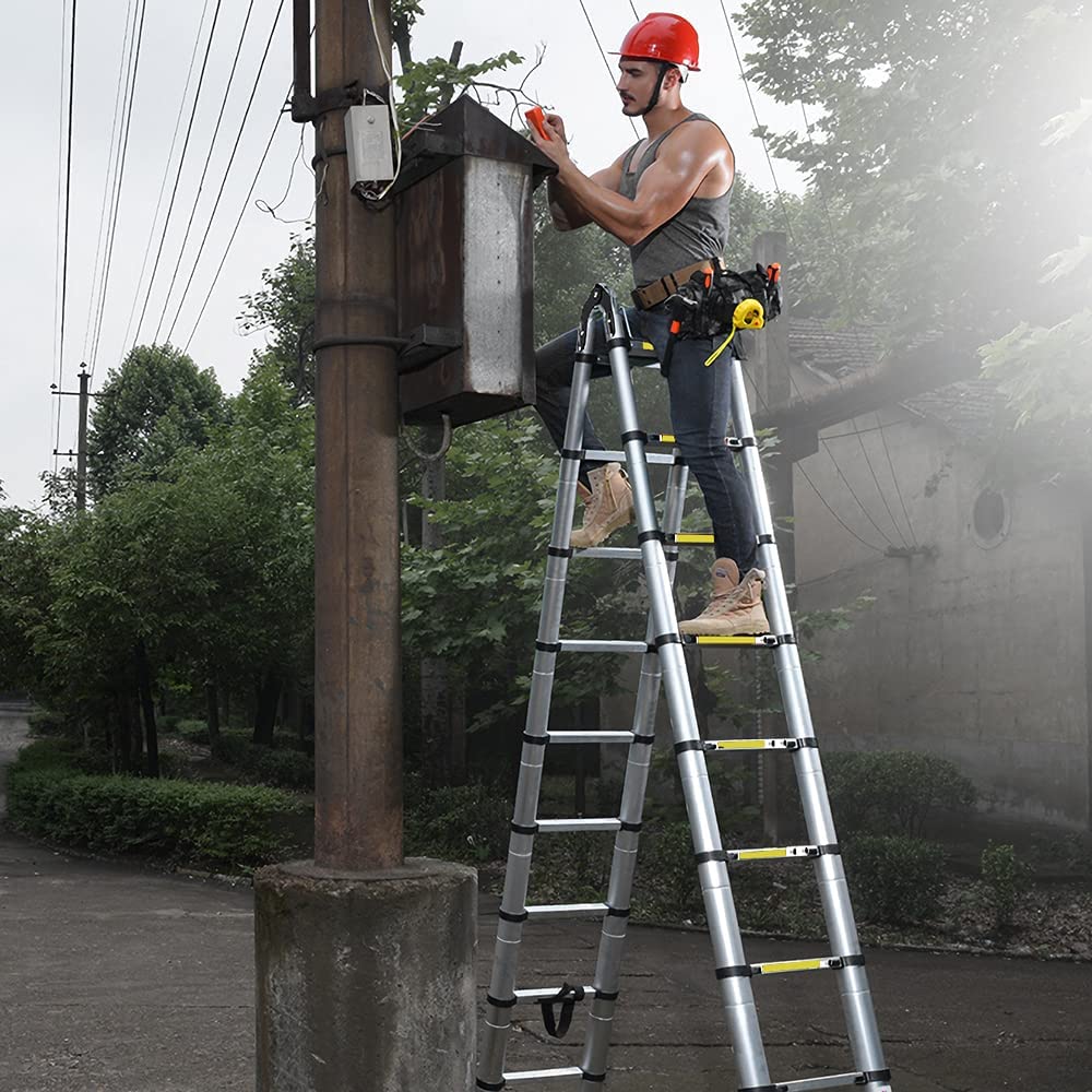 Sonnewelt 3.8m Teleskop Klappleiter Aluminium Bis 150 kg Belastbarkeit