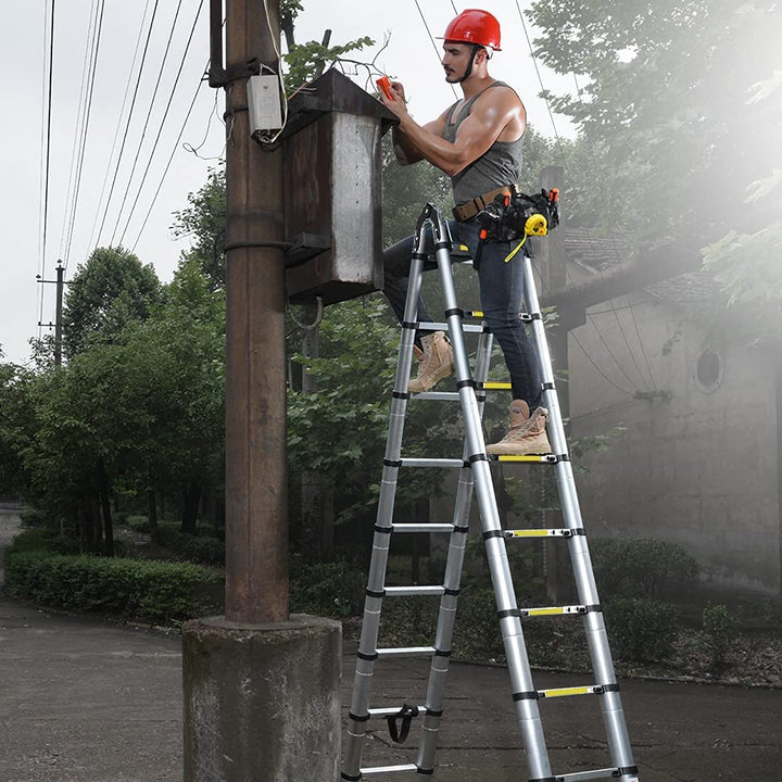 Sonnewelt 3.8m Teleskop Klappleiter Aluminium Bis 150 kg Belastbarkeit