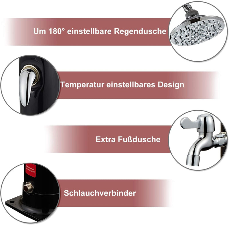 Sonnewelt 20L Solardusche mit Duschkopf