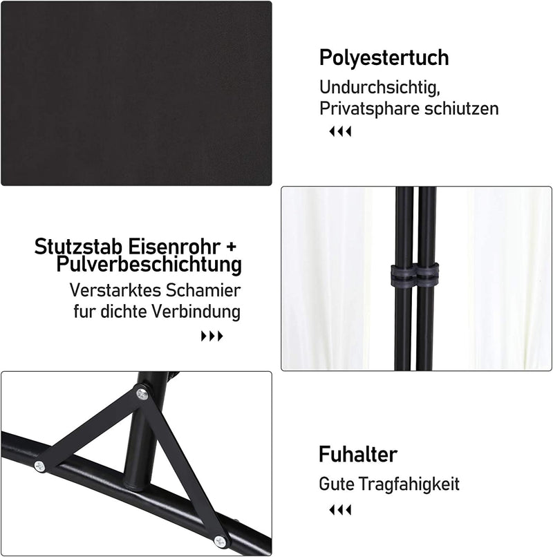 Sonnewelt Paravent Sichtschutzwand 1/3/4 Trennwände