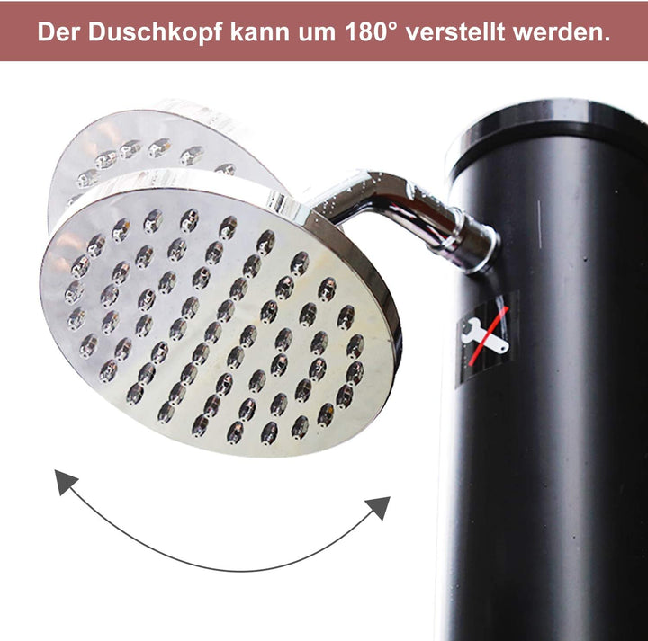 Sonnewelt solar shower with shower head and foot shower 20L