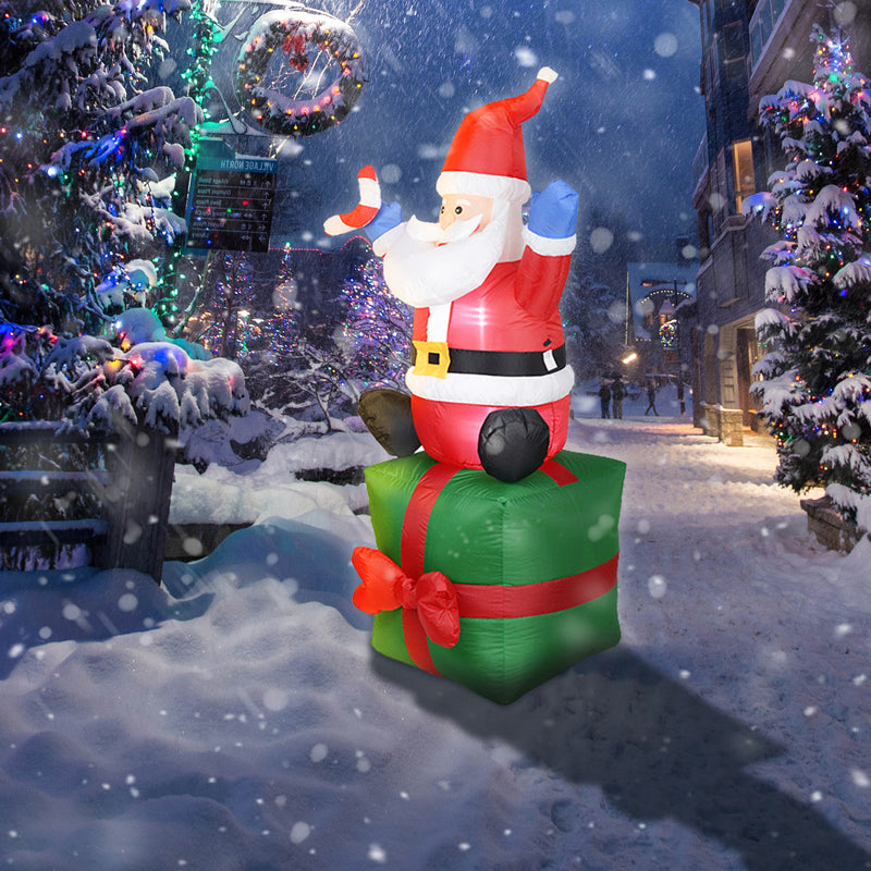 Sonnewelt Weihnachtsmann Aufblasbarer 180cm LED Deko IP44
