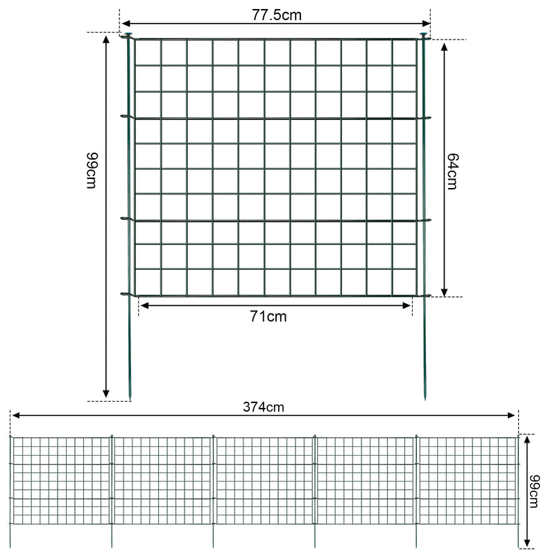 Sonnewelt Teichzaun Gartenzaun 11tlg Set