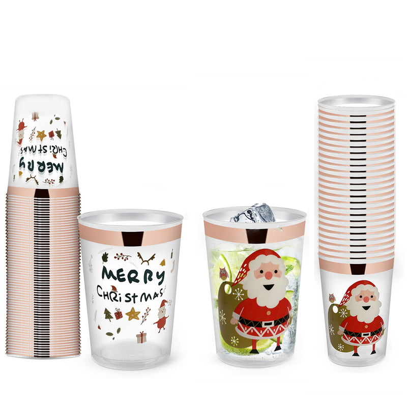 Sonnewelt 50X Trinkbecher Weihnachten Plastikbecher 0,35L