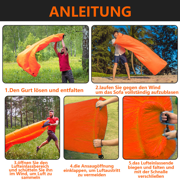 Sonnewelt Aufblasbares Luftsofa Sitzsack Sofa belastbar