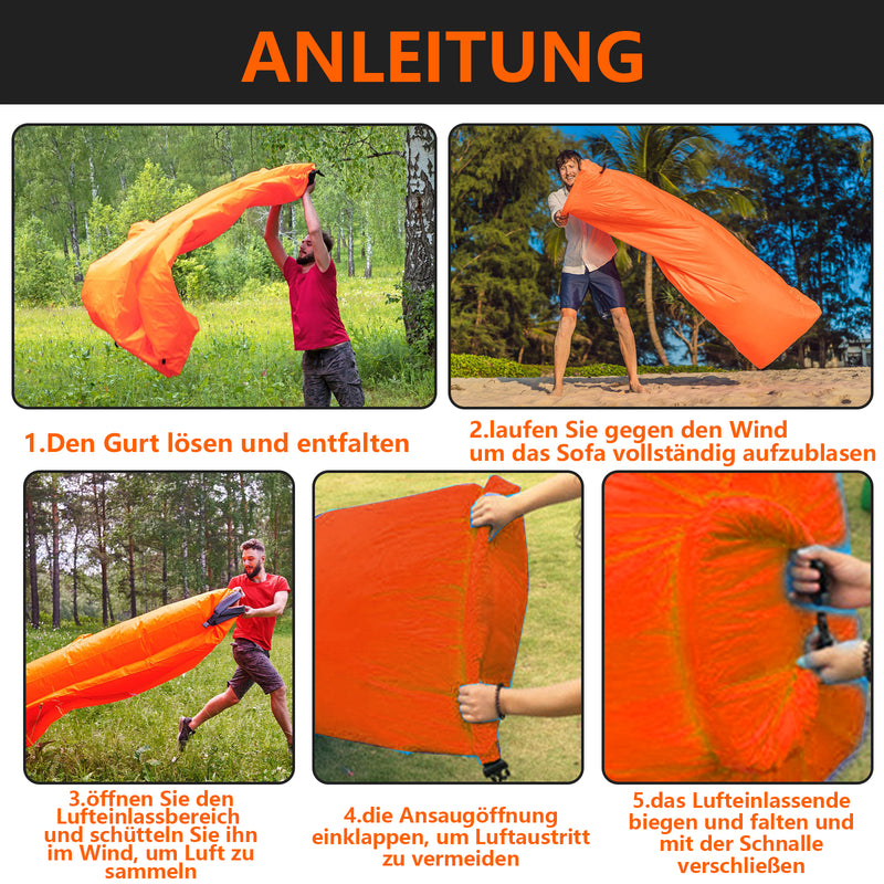 Sonnewelt Aufblasbares Luftsofa Sitzsack Sofa belastbar