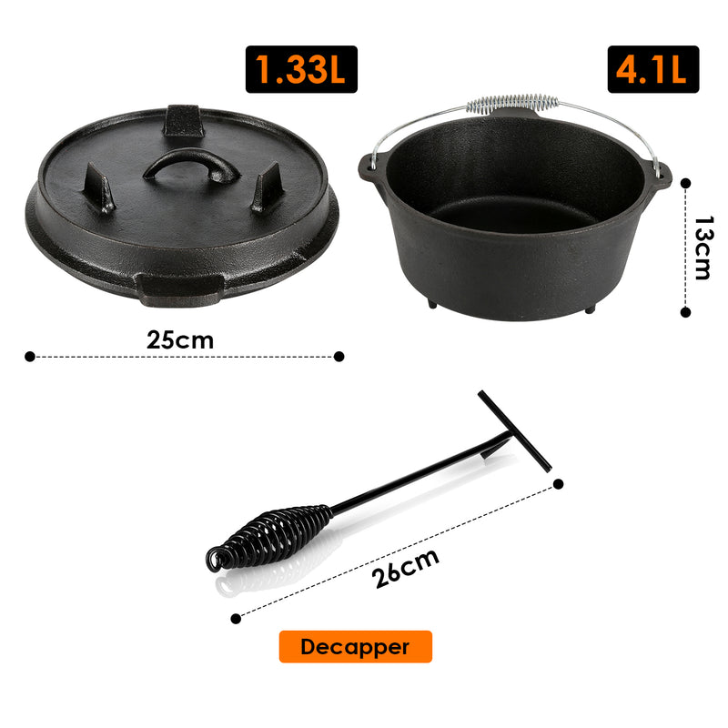 Sonnewelt Dutch Oven Gusseisen 4.5 qt/9 qt/7-teiliges Set