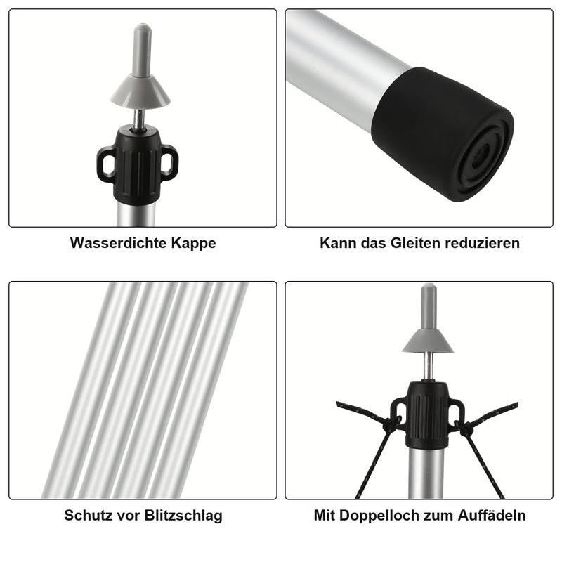 Sonnewelt Teleskopstange für Zelte Verstellbare Aluminium