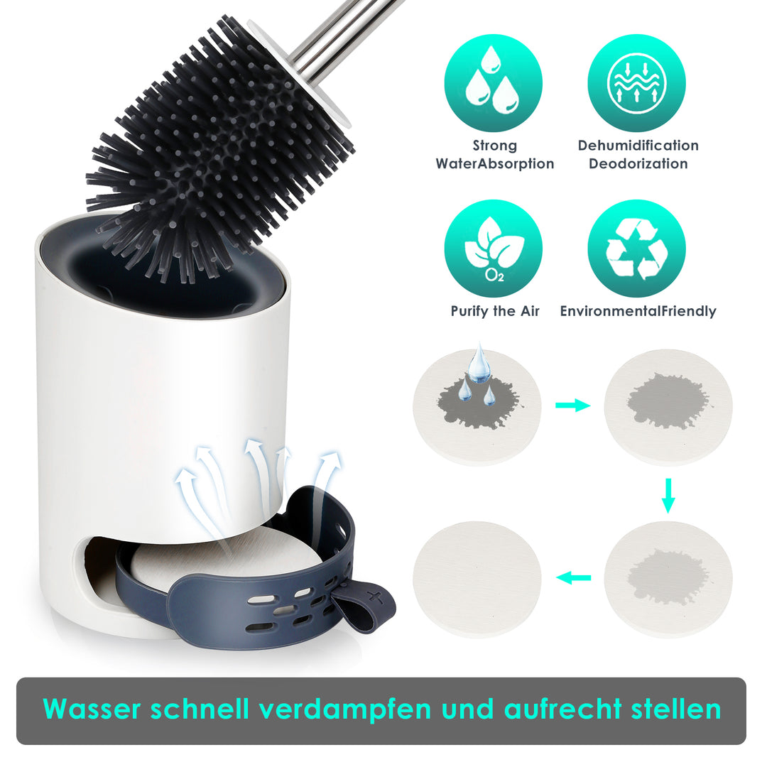 Sonnewelt Silicone Toilet Brush Sterile Stainless Steel 2 in 1