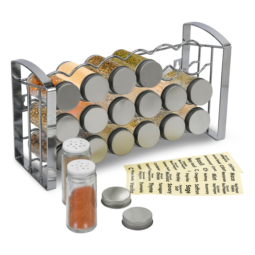 Sonnewelt Gewürzregal Gewürzbehälter 18 Glas Set