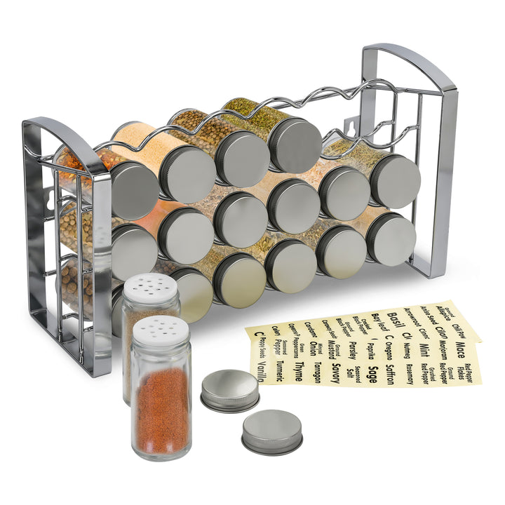 Sonnewelt Gewürzregal Gewürzbehälter 18 Glas Set