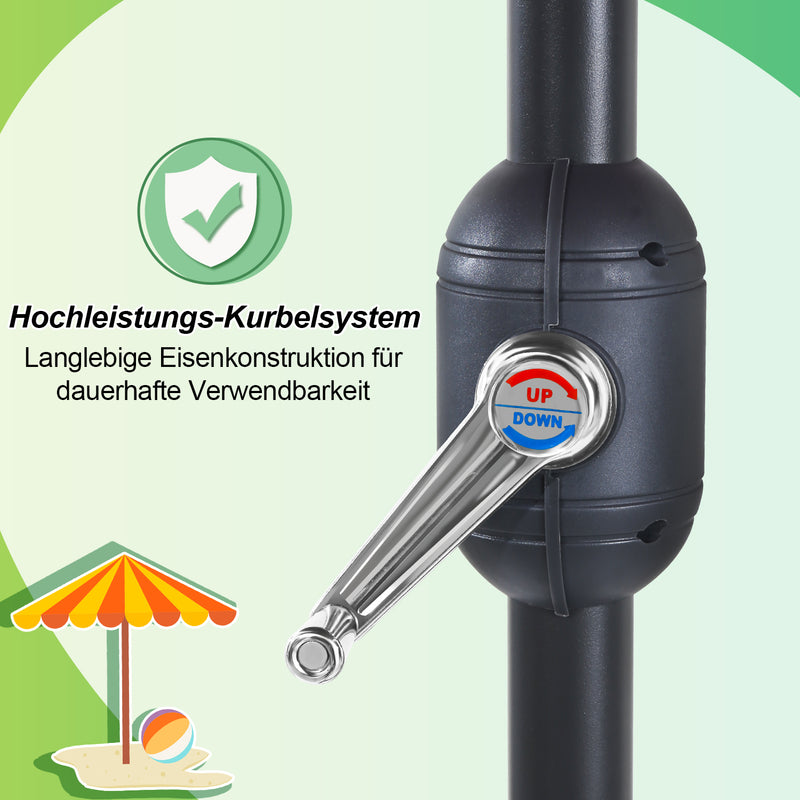 Sonnewelt Sonnenschirm 2.7m Winkelverstellbar mit/ohne LED