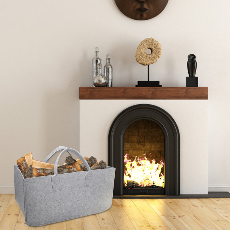 Sonnewelt 2x Felt Bag Firewood Bag Firewood Basket Foldable