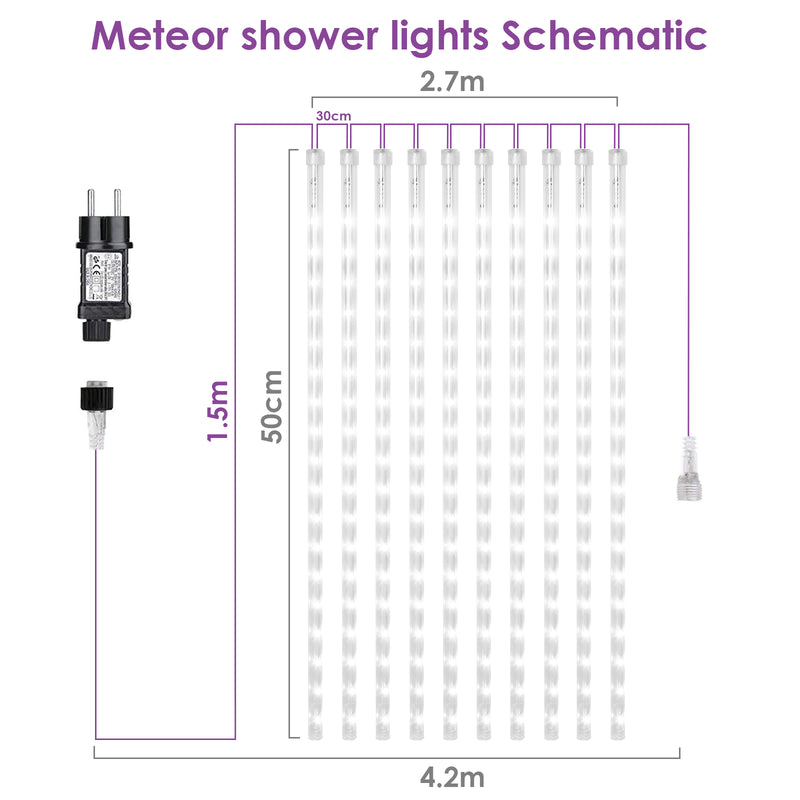 Sonnewelt 360 LED Meteorschauer Lichterkette IP44