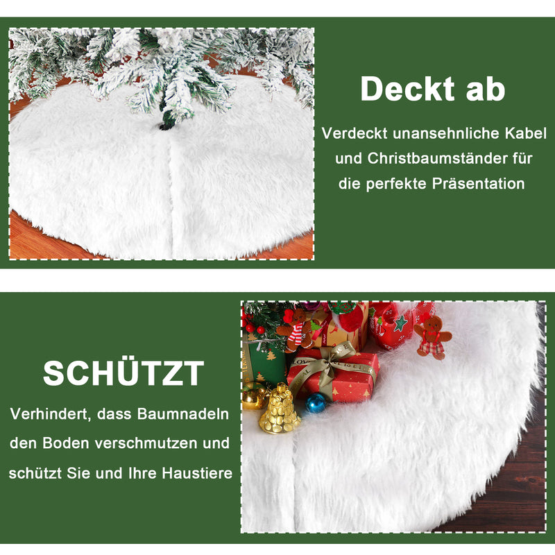 Sonnewelt Weihnachtsbaumdecke 78/90/122cm Plüsch Christbaumdecke