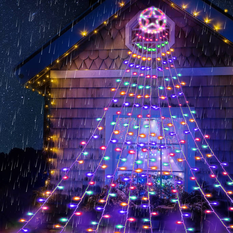 Sonnewelt LED Lichterkette mit Sternen mit 9 Girlanden