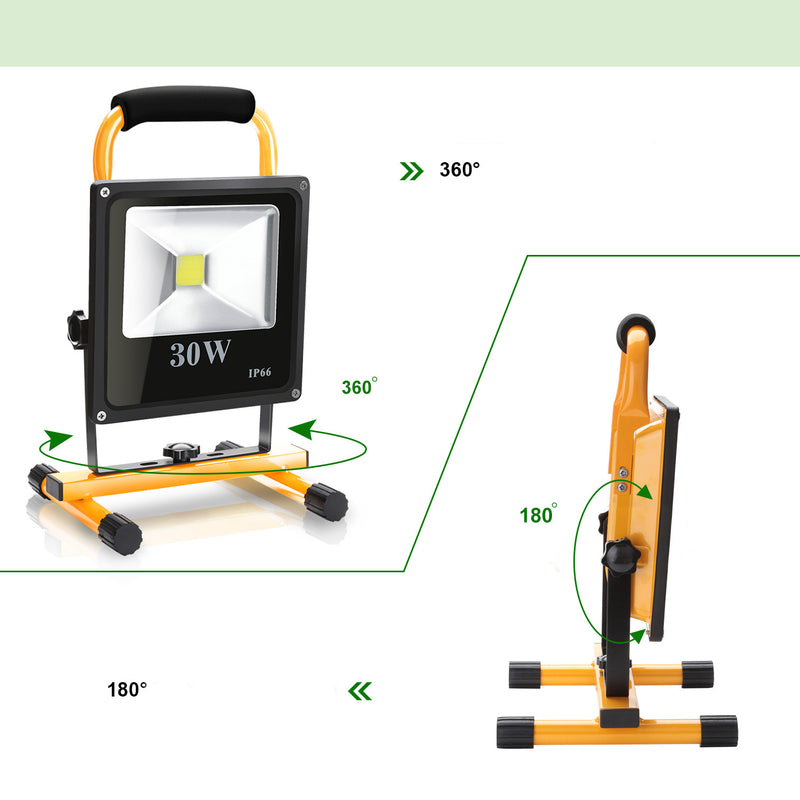 Sonnewelt Led Baustrahler Akku Strahler IP66 Kaltweiß
