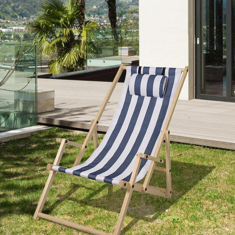 Sonnewelt Liegestuhl Klappbar Strandliege Holz