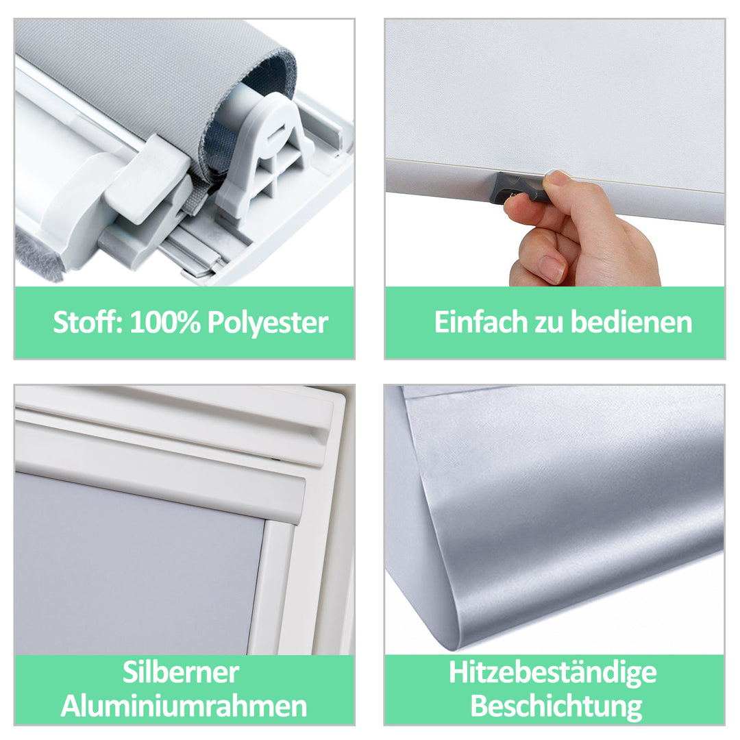 Sonnewelt Dachfenster Rollo Verdunkelungsrollo für VELUX