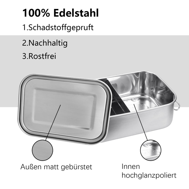 Sonnewelt Brotdose frei BPA Lunchbox Edelstahl 800/1200/1400ml