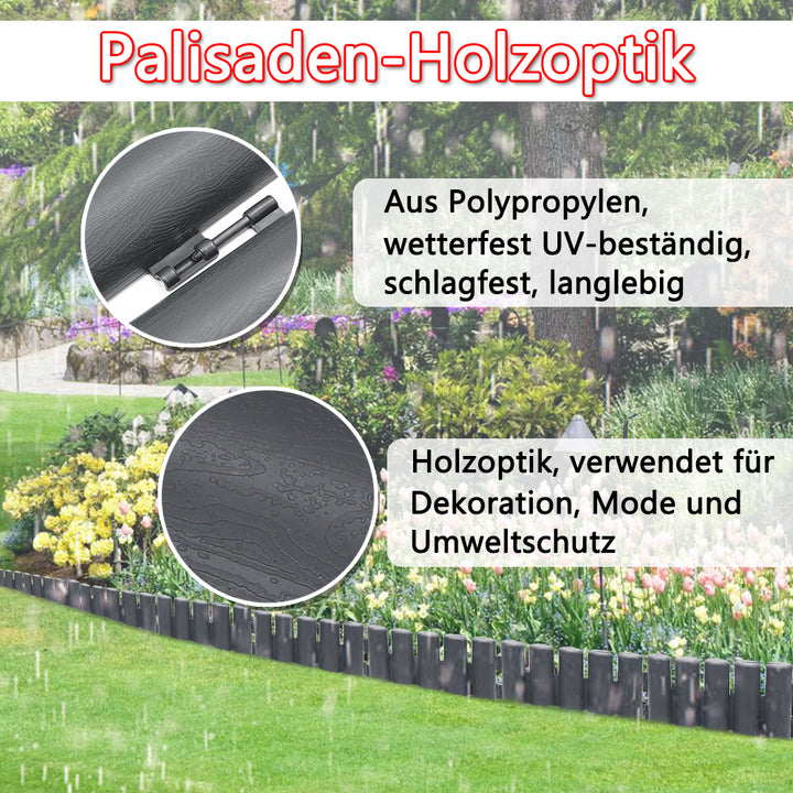 Sonnewelt plastic lawn edge wood look