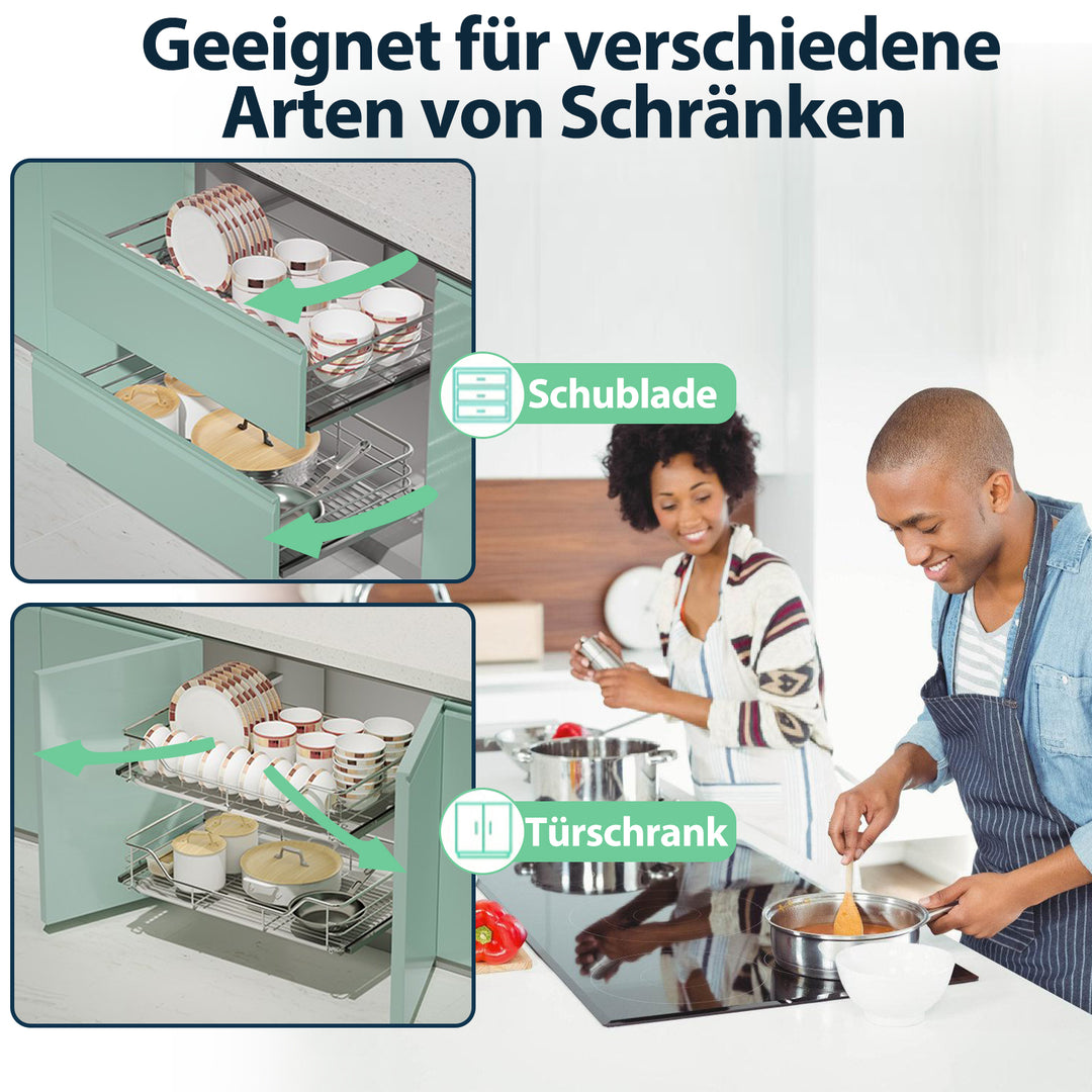 Sonnewelt kitchen drawer telescopic drawer metal 2 pieces