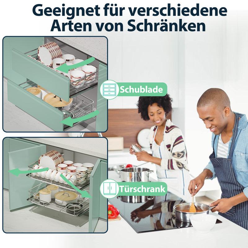 Sonnewelt Küchenschublade Teleskopschublade Metall 2 Stück