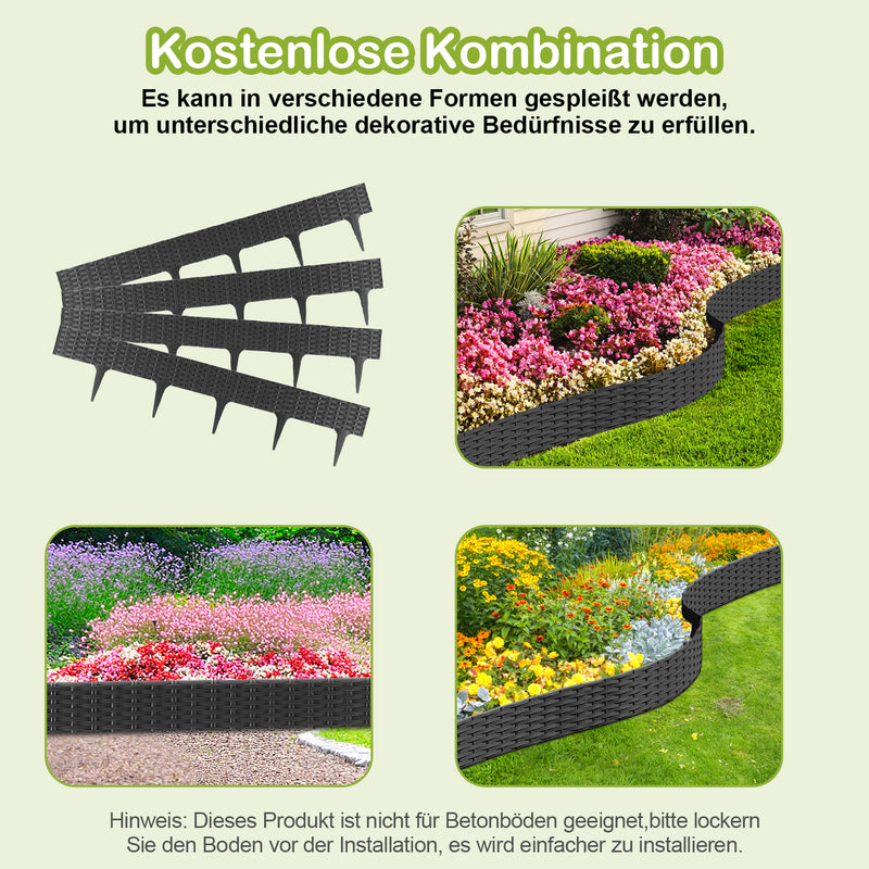 Sonnewelt Rasenkante Gartenpalisade Rattan-Optik