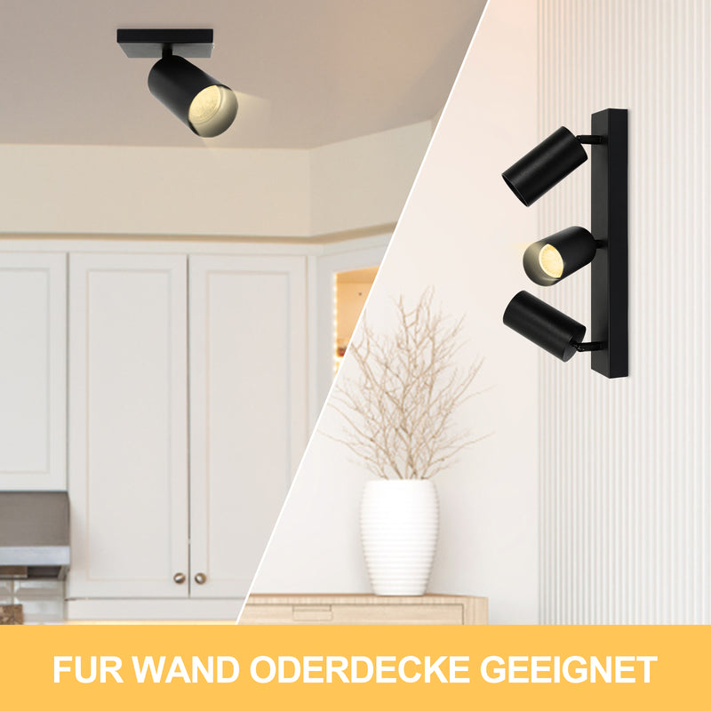 Sonnewelt Deckenstrahler GU10 4W 1/2/3 flammig Warmweiß