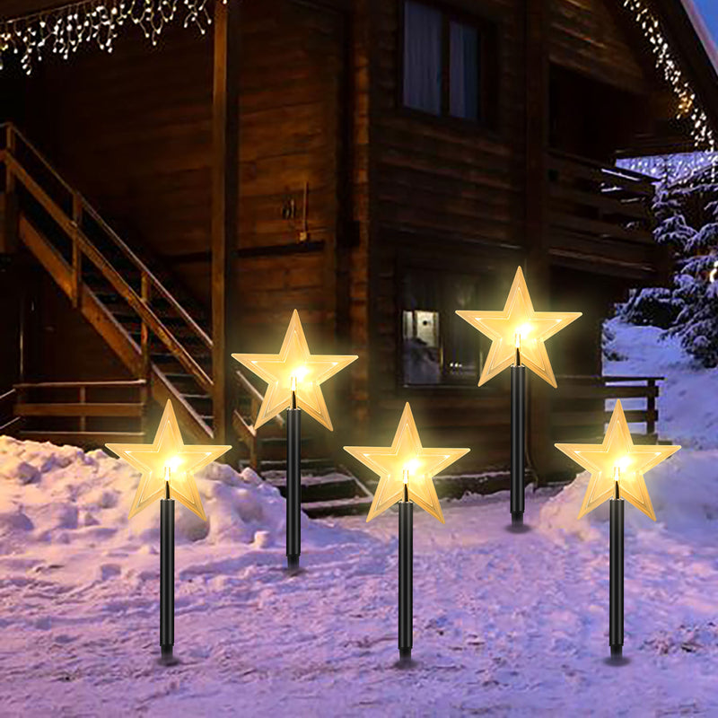 Sonnewelt 5 Pcs Sterne Weihnachtsbeleuchtung Gartenleuchte