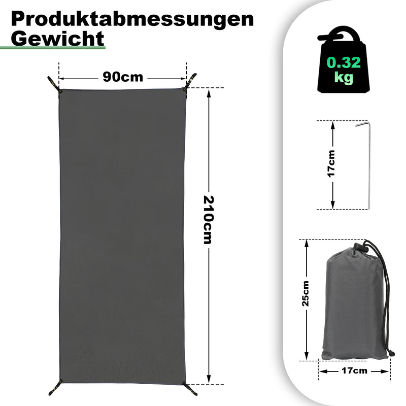 Sonnewelt Zeltplane Campingzelt mit 4 Heringe und Tragetasche