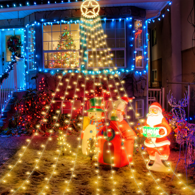 Sonnewelt LED Lichterkette mit Sternen mit 9 Girlanden