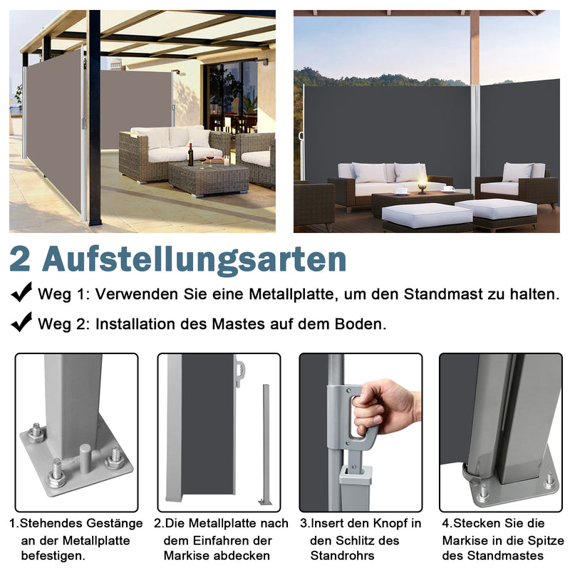 Sonnewelt Seitenmarkise Sichtschutz Ausziehbar