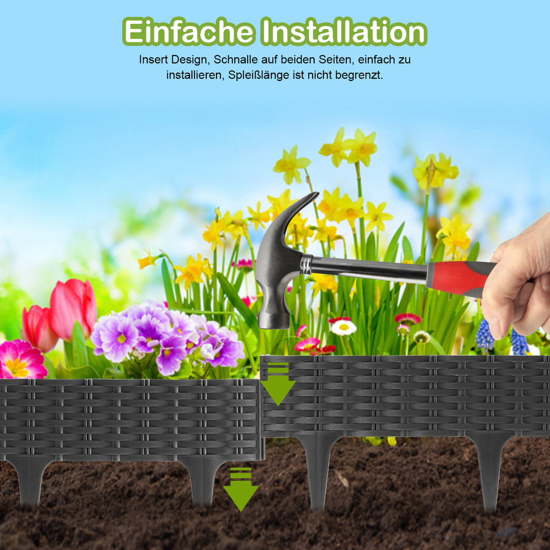 Sonnewelt lawn edge garden palisade rattan look