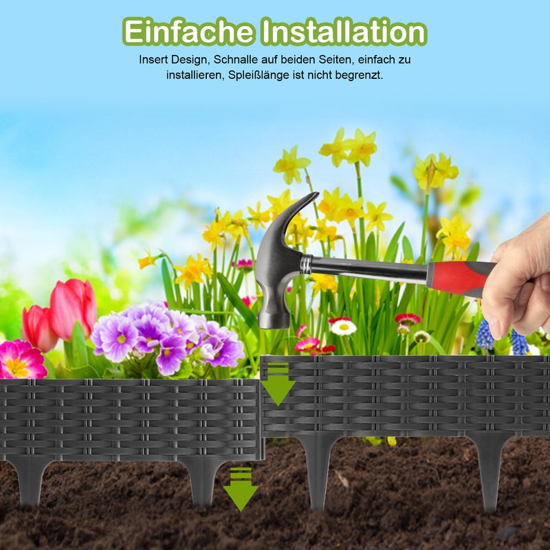 Sonnewelt Rasenkante Gartenpalisade Rattan-Optik