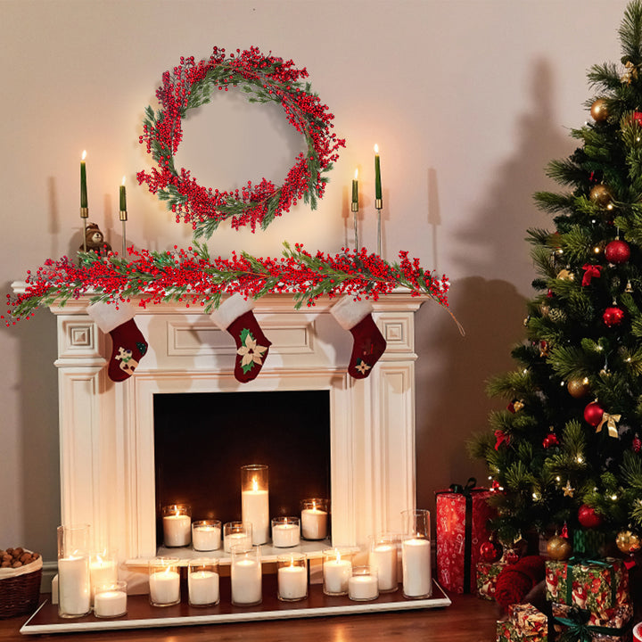 Sonnewelt 180 cm Christmas garland with red berries