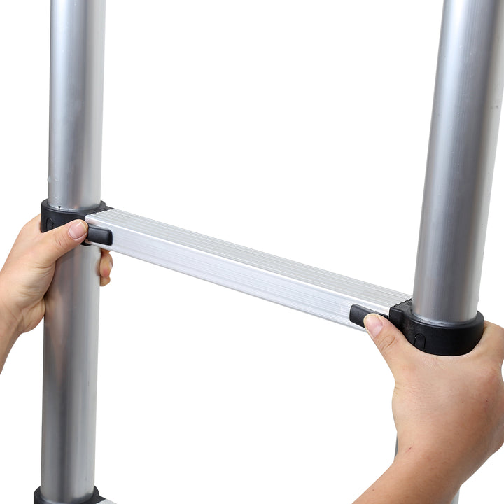Sonnewelt telescopic ladder with 2 removable hooks